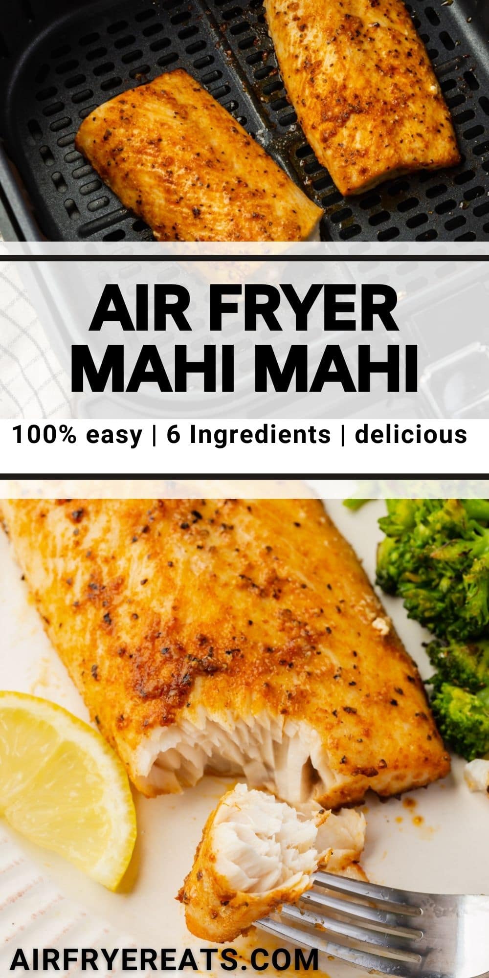 Make perfectly cooked, tasty, and healthy Air Fryer Mahi Mahi in just a few minutes with this easy air fryer recipe! via @vegetarianmamma