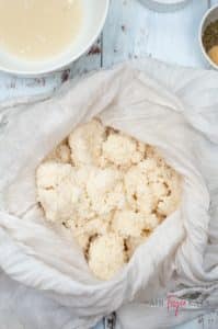 Cauliflower in cheesecloth