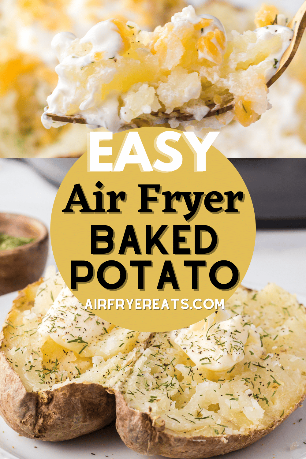 The perfect baked potato is a Ninja Foodi Baked Potato. In less time than it takes in an oven, the Ninja Foodi will air fry potatoes to tender, fluffy perfection. via @vegetarianmamma