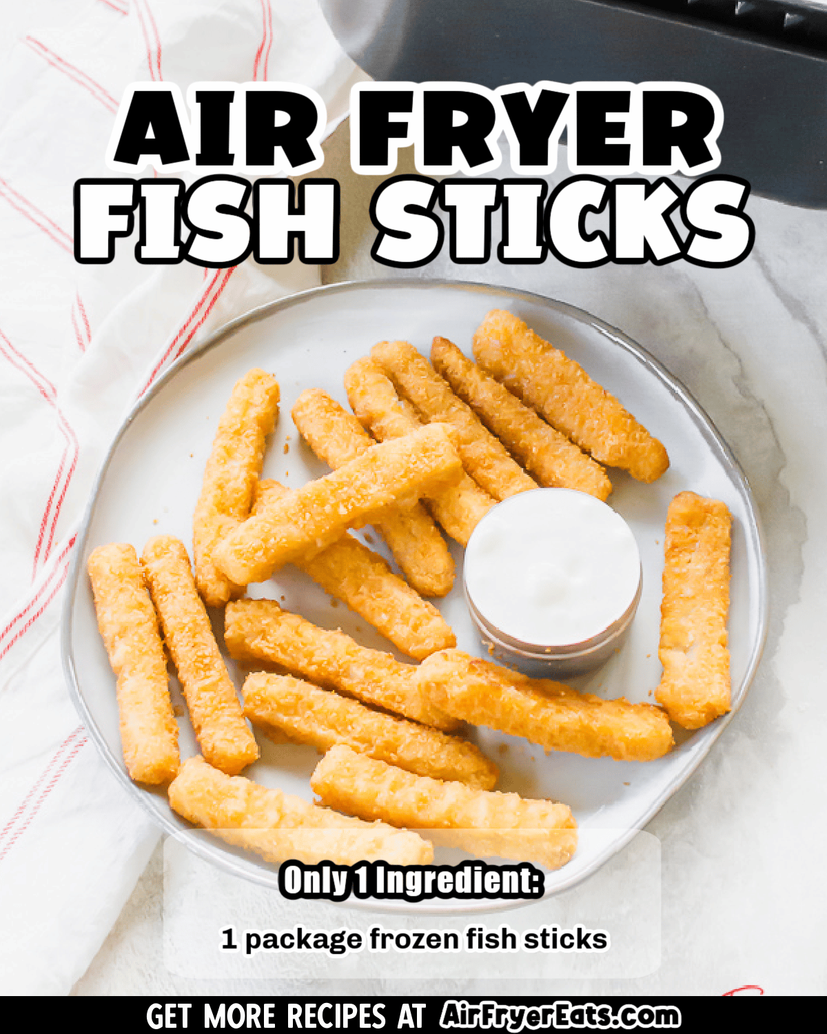 Air Fryer Fish Sticks are a crunchy air fryer food that you are going to love. Cooking frozen fish sticks in the air fryer couldn't be any easier! #airfryerfish #airfryerfishsticks #frozenfishsticks via @vegetarianmamma
