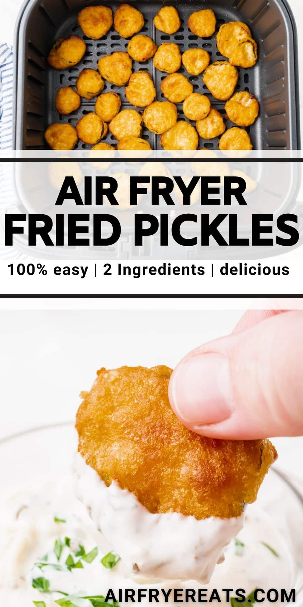 Air Fryer Frozen Fried Pickles are so easy! You can enjoy your favorite restaurant appetizer any time you like. via @vegetarianmamma