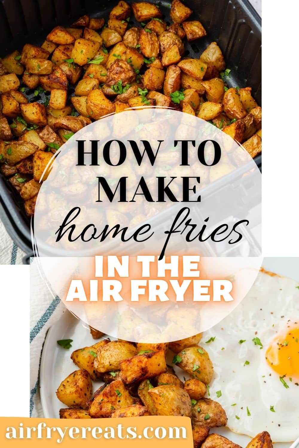 Air Fryer Home Fries are a simple side dish that's perfect for breakfast, brunch, or dinner! They are crispy and perfect in 30 minutes. via @vegetarianmamma