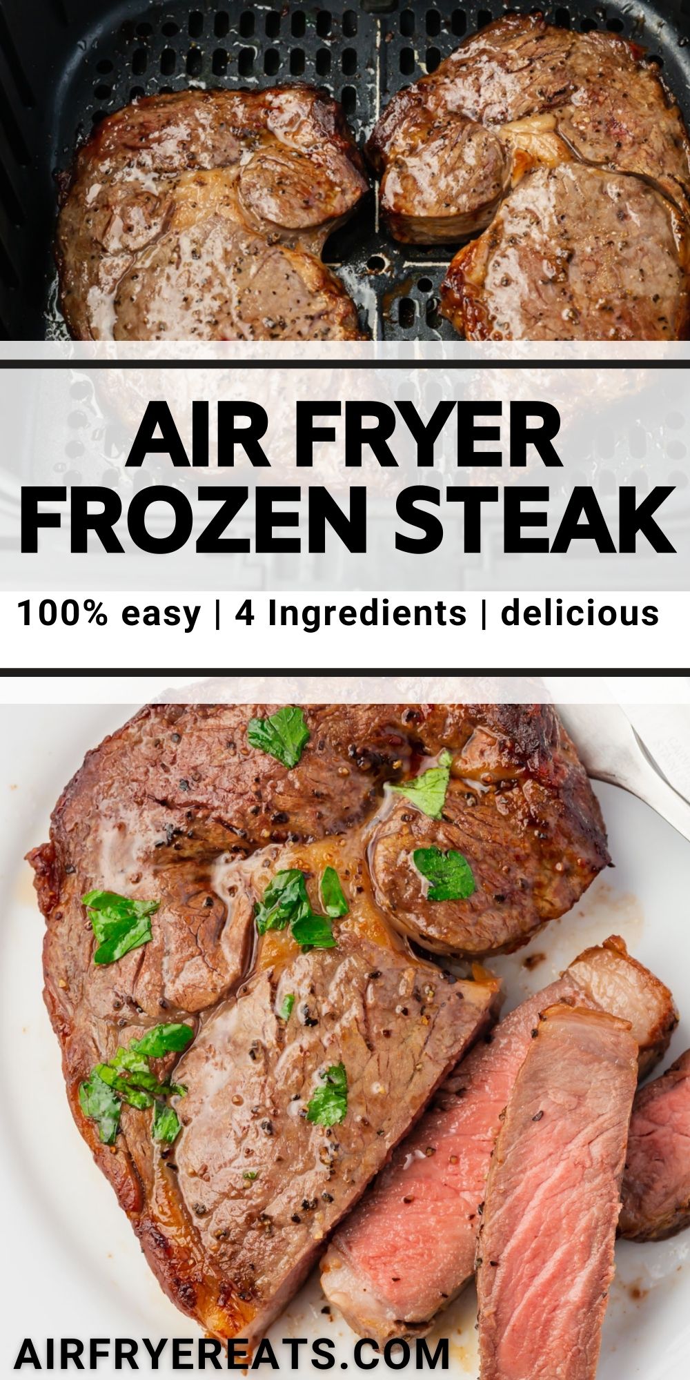 Did you forget to thaw the steaks for dinner tonight? Don't worry about it! You can cook Frozen Steak in the Air Fryer right now, without any need to plan ahead. via @vegetarianmamma