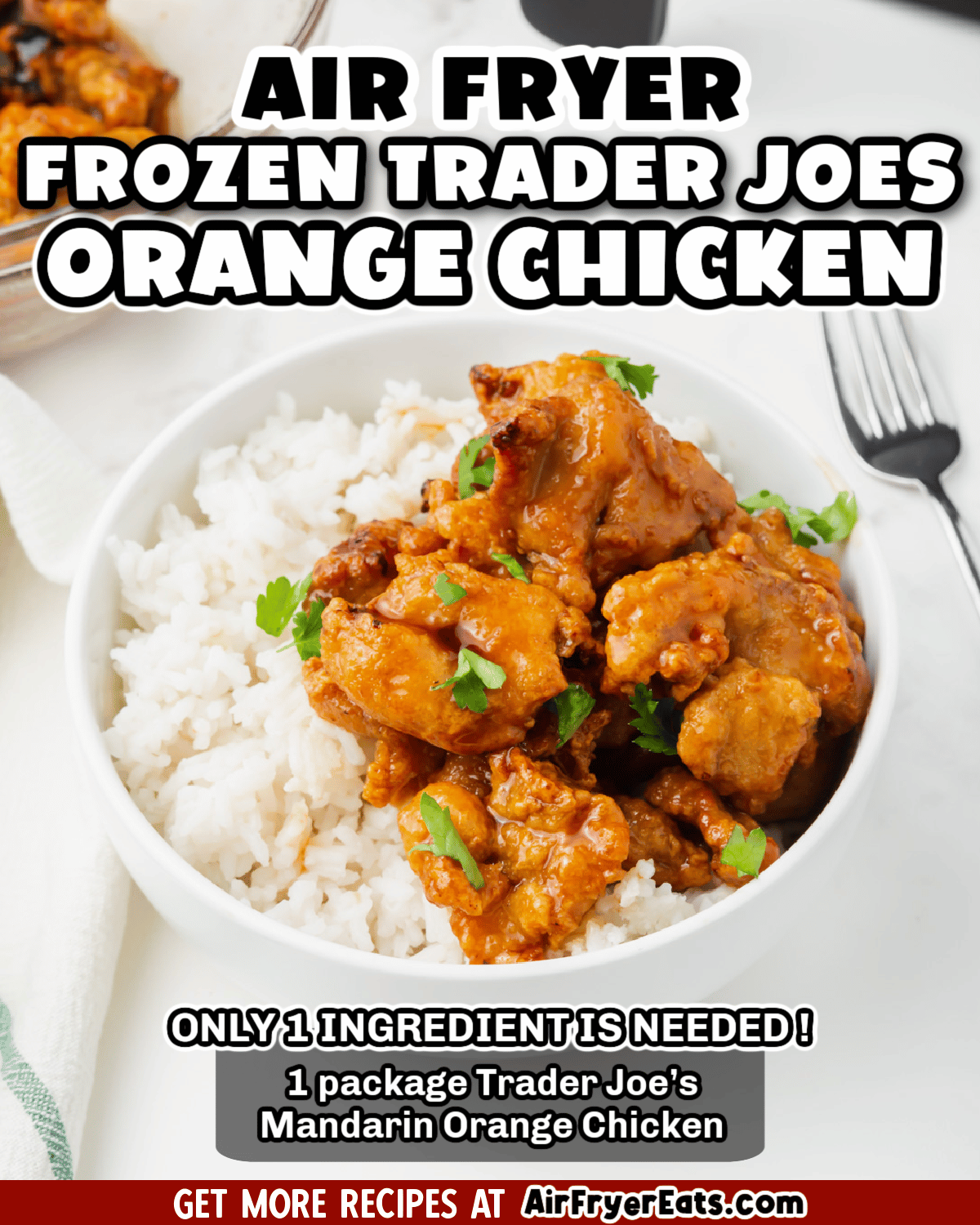 This Trader Joe's Orange Chicken Air Fryer Recipe will help you to make this delicious and popular frozen Chinese chicken in just minutes. via @vegetarianmamma