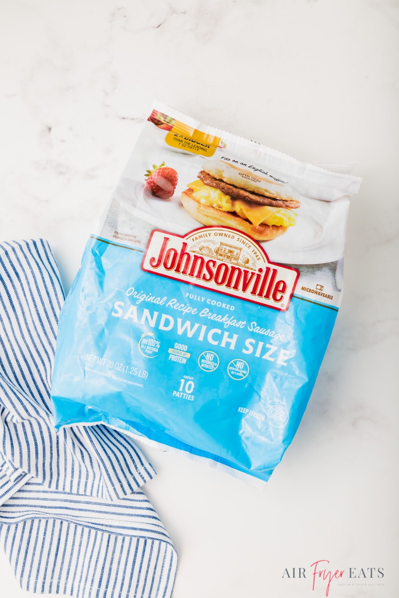 A bag of Johnsonville original recipe breakfast sausage, sandwich size