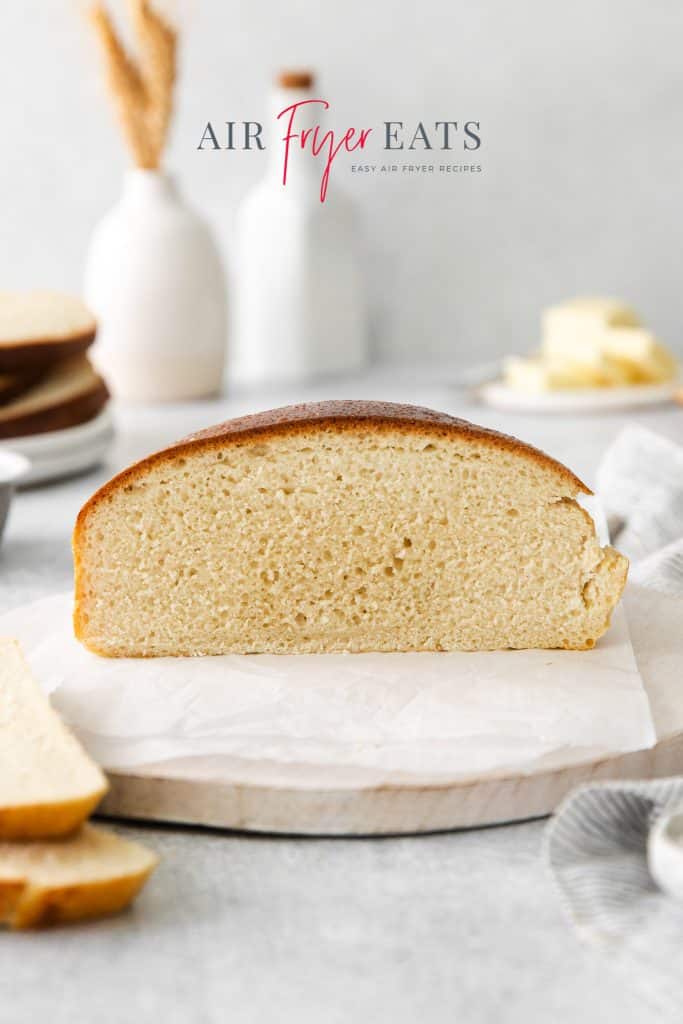 Collage of photos showing the steps to make Air Fryer Bread.