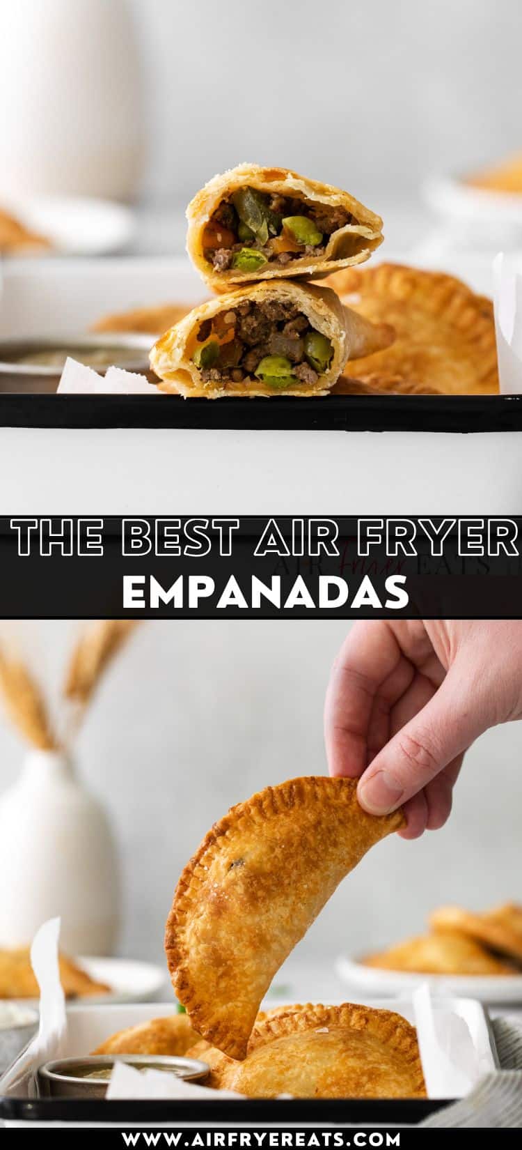 Pinterest collage of photos of Air Fryer Empanadas