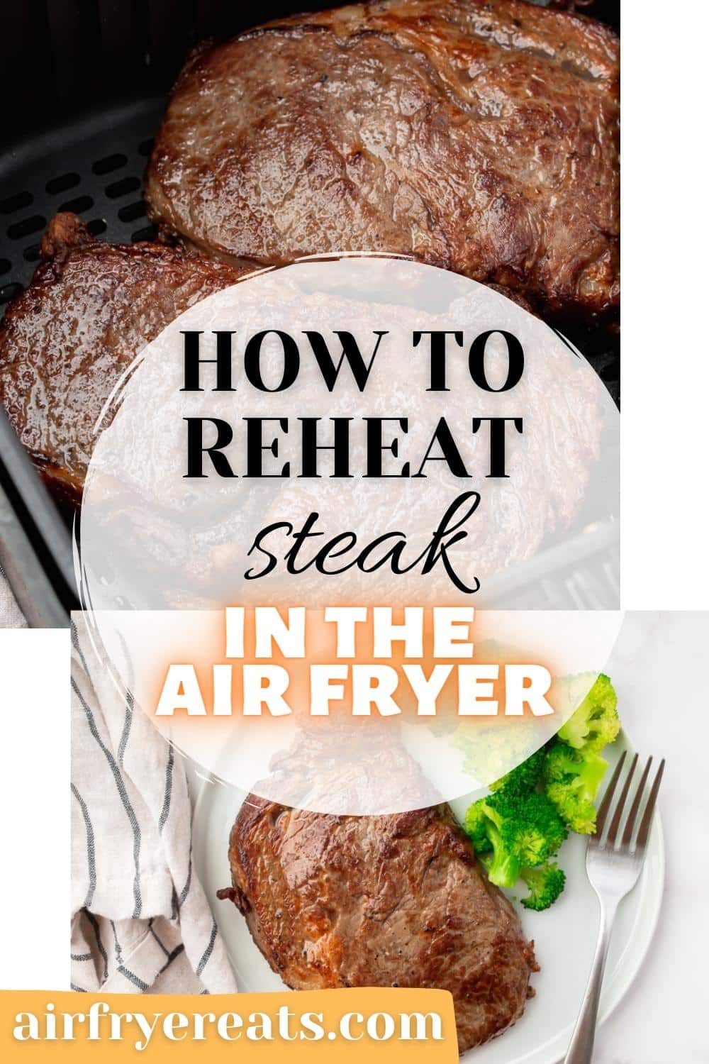 Learn how to reheat steak in the air fryer perfectly, so that it is as juicy and delicious as it was when you first cooked it! via @vegetarianmamma