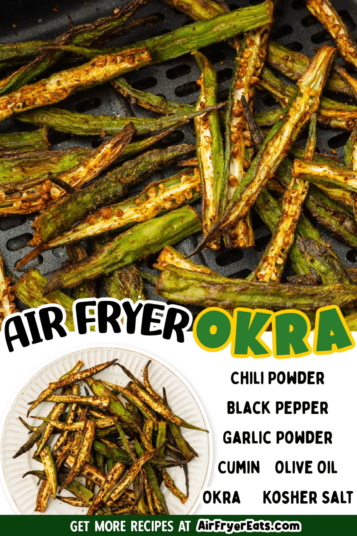Tasty, simply seasoned fresh okra is extra crispy when you make it in the air fryer! This recipe for Air Fryer Okra will be your new favorite way to cook okra, guaranteed. via @vegetarianmamma