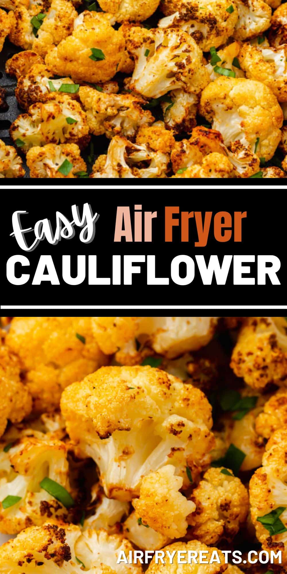 Air Fryer Cauliflower is a healthy and delicious side dish that is easy and quick to make! Just toss florets with oil and seasonings, and air fry until they're golden brown and roasted to perfection. via @vegetarianmamma