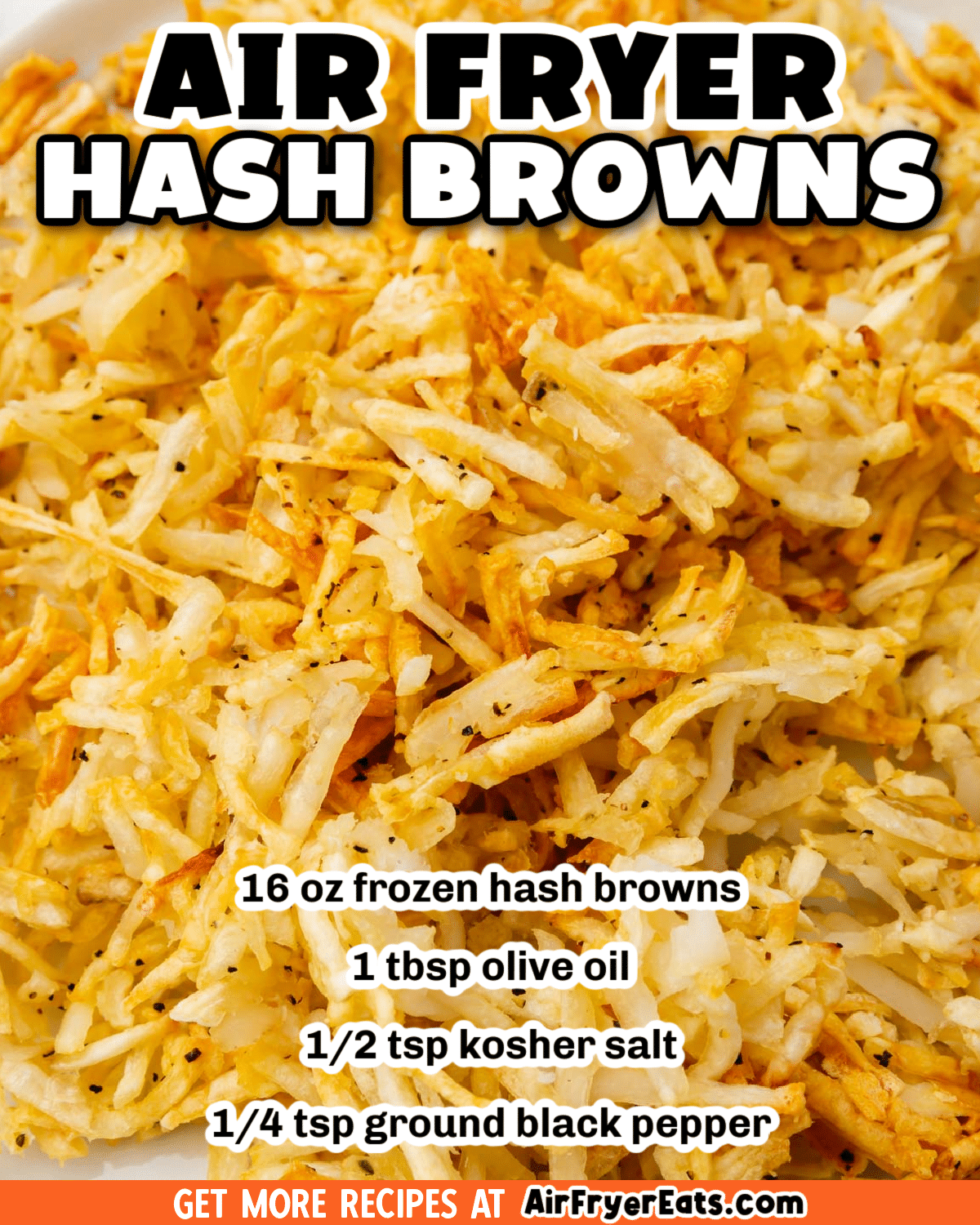 Shredded frozen potatoes become the most amazing crispy Air Fryer Hashbrowns in under 20 minutes and with only a tablespoon of oil! via @vegetarianmamma