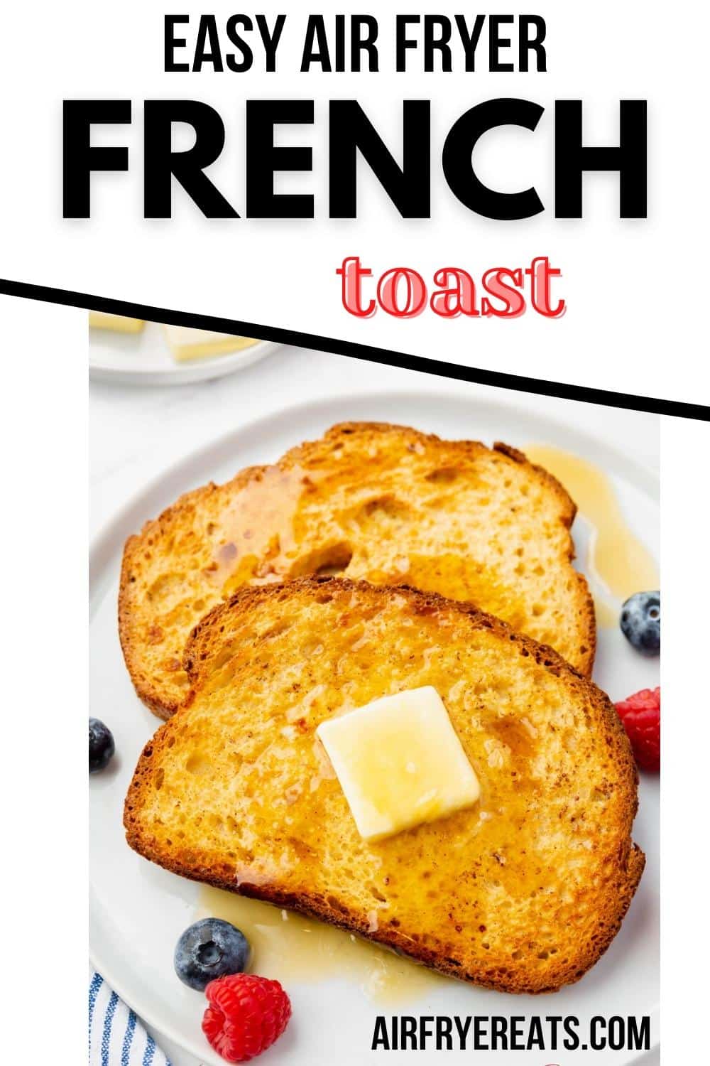 Rich, custardy, perfectly cooked French Toast is a snap to make in your air fryer! Air Fryer French Toast will be a family favorite, and it's easy enough to make on even the busiest mornings. via @vegetarianmamma
