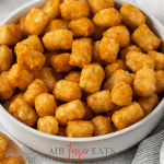 a bowl of ore ida tater tots made in the air fryer.