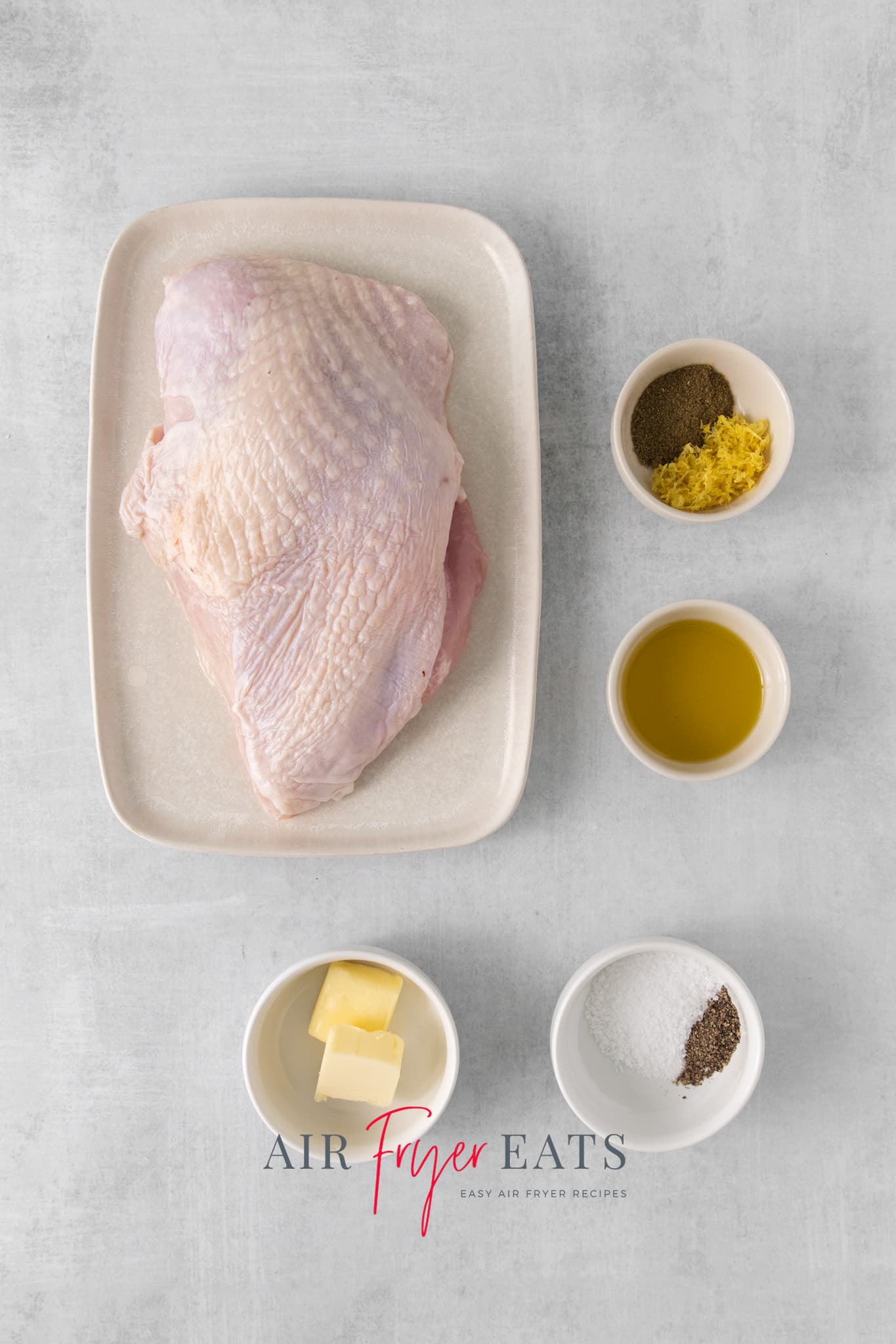 The ingredients needed to roast turkey breast in air fryer