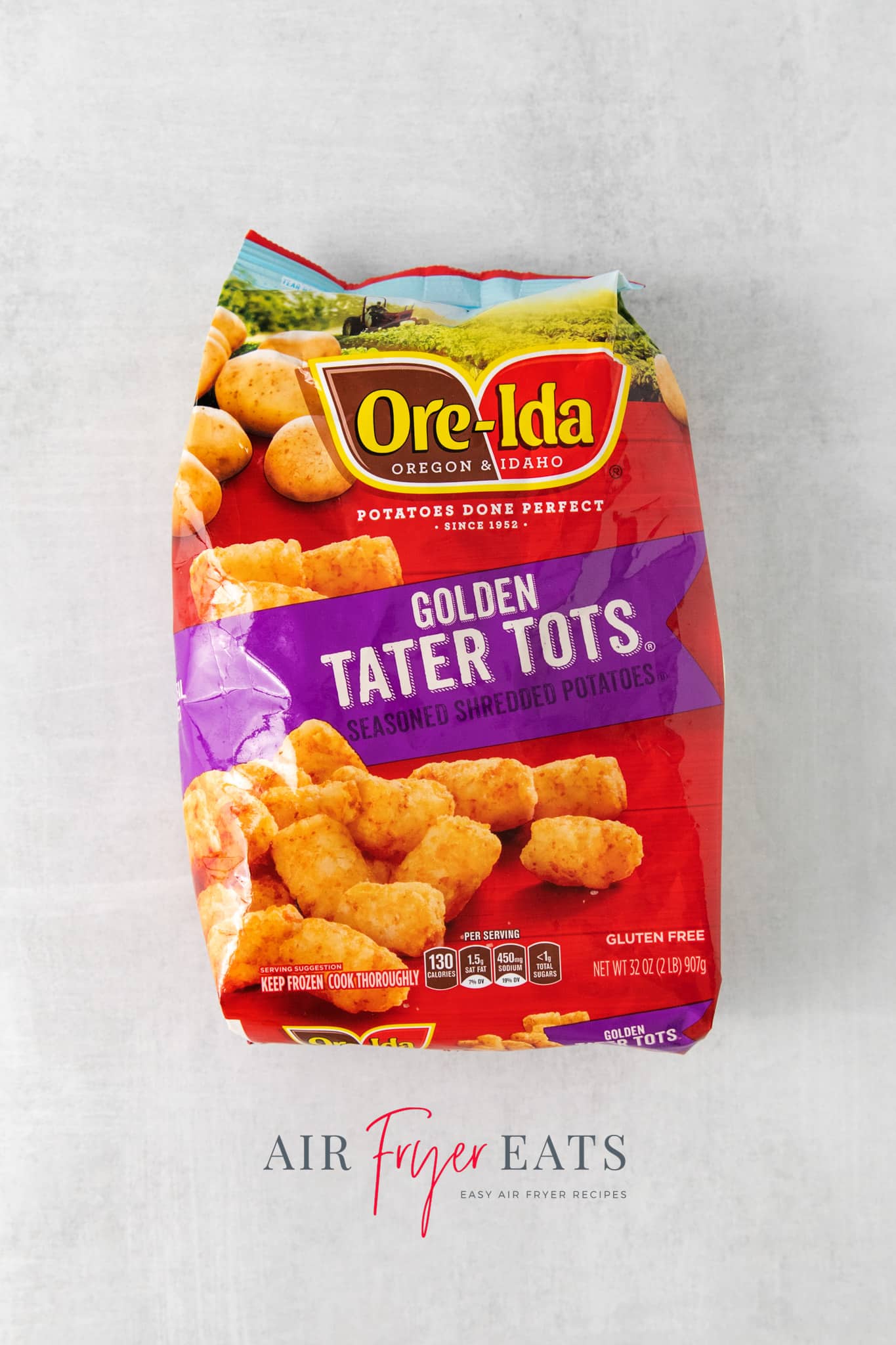 a bag of Ore-Ida golden tater tots